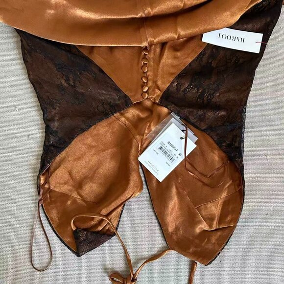 NWT Bardot Estrella Halter Maxi Dress US4 Toffee Lace Holiday Party Cocktail - Picture 4 of 6